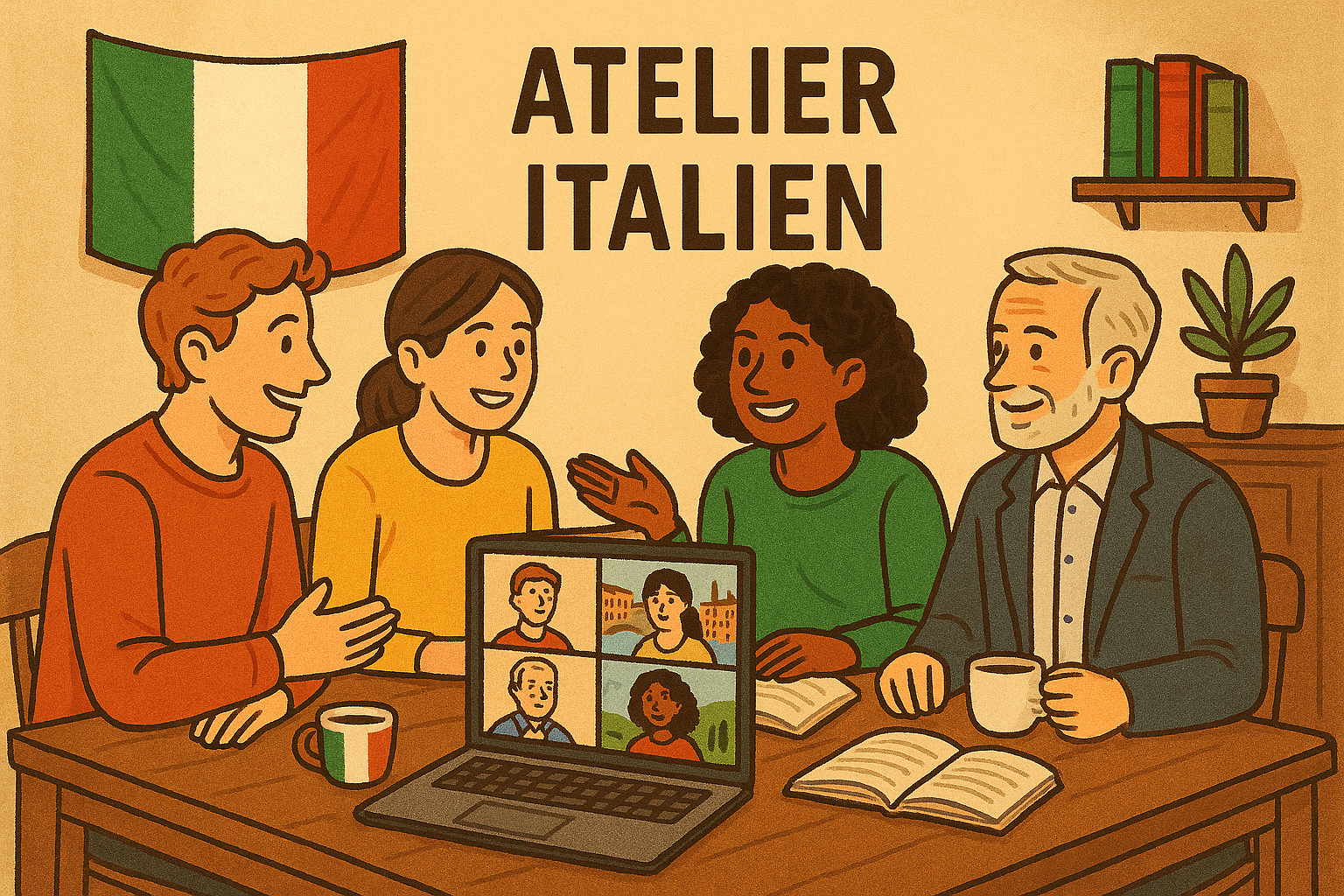 Italien en visioconférence